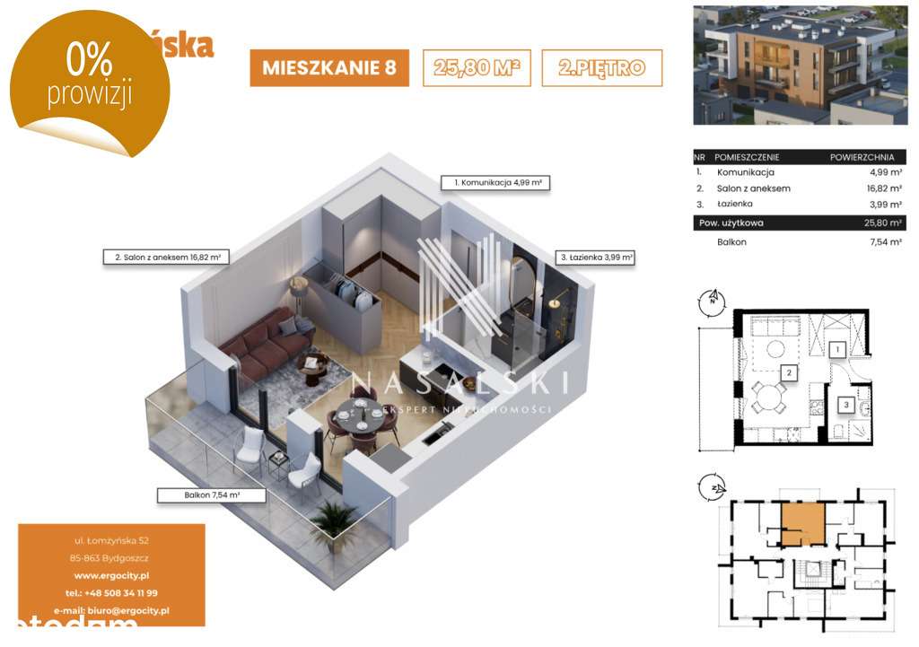 Kawalerka 26m2 Wyżyny Brak Prowizji - Pełny obrazek: 4/4