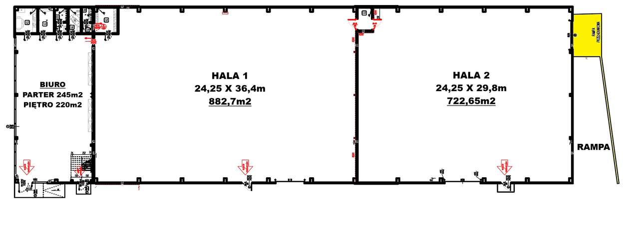 Hala Magazynowa Usługowa 430m2 + Biuro Plac Rampa blisko A2 - Pełny obrazek: 4/13
