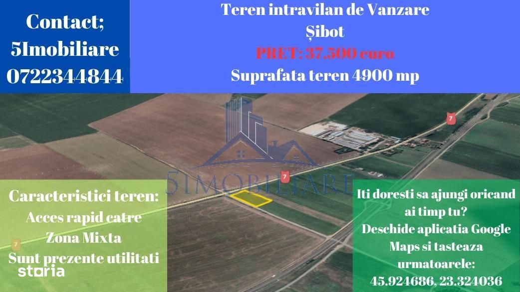 Ocazie- Teren cu dubla deschidere- Sibot, Alba, 7.6 Euro\/mp