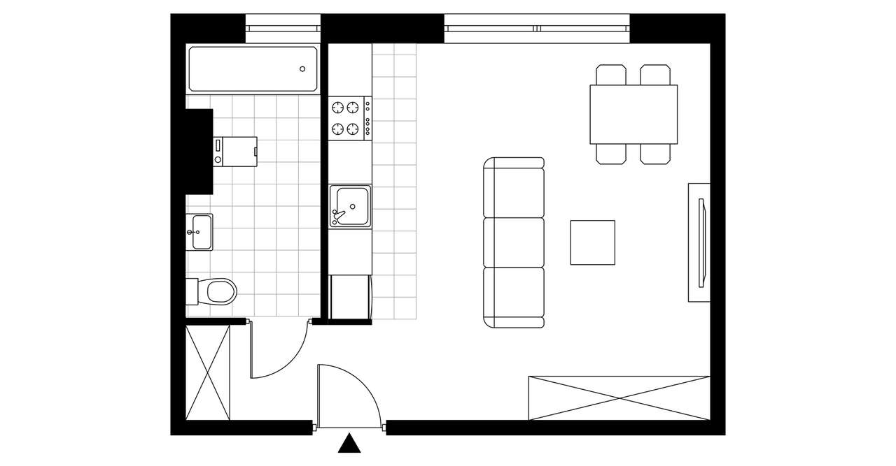 1-pokojowe mieszkanie 34m2 Bezpośrednio - Pełny obrazek: 3/8