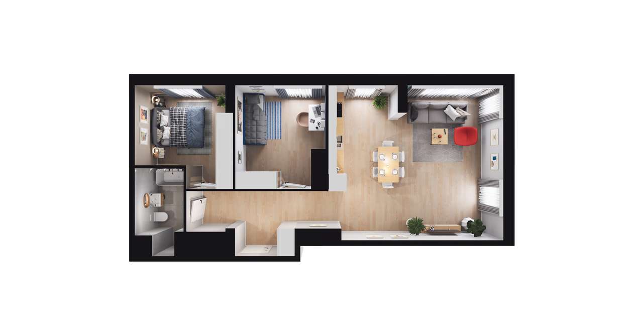 3-pokojowe mieszkanie 64m2 Bez Pośredników - Pełny obrazek: 2/8