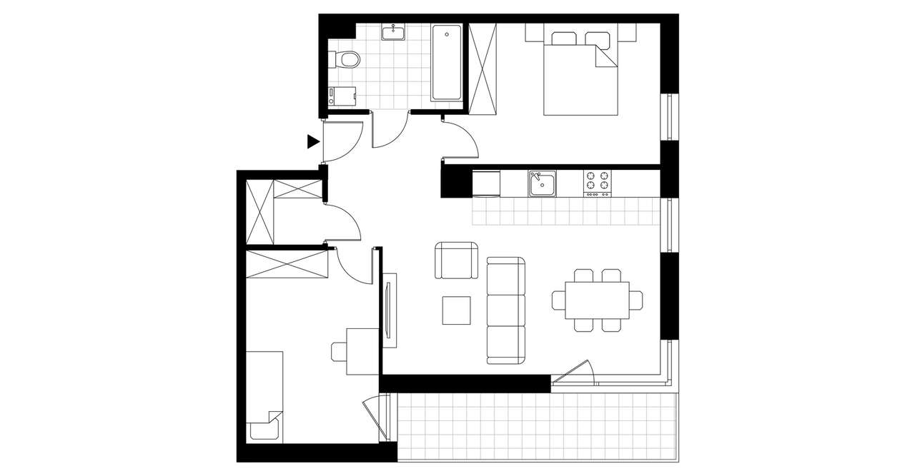 3-pokojowe mieszkanie 61m2 + balkon - Pełny obrazek: 3/6