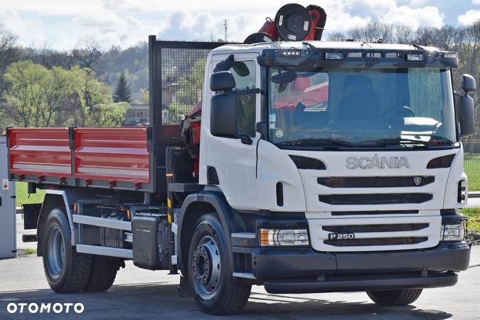 Scania P250 * WYWROTKA 4,75m + HMF 635 K2 + PILOT * STAN BDB - 4