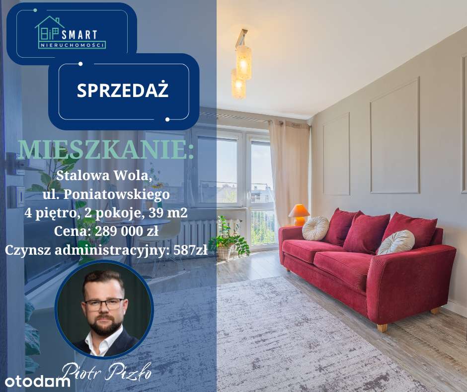 Mieszkanie 2-pokojowe z balkonem, ul. Poniatowskiego, 39 m²-0