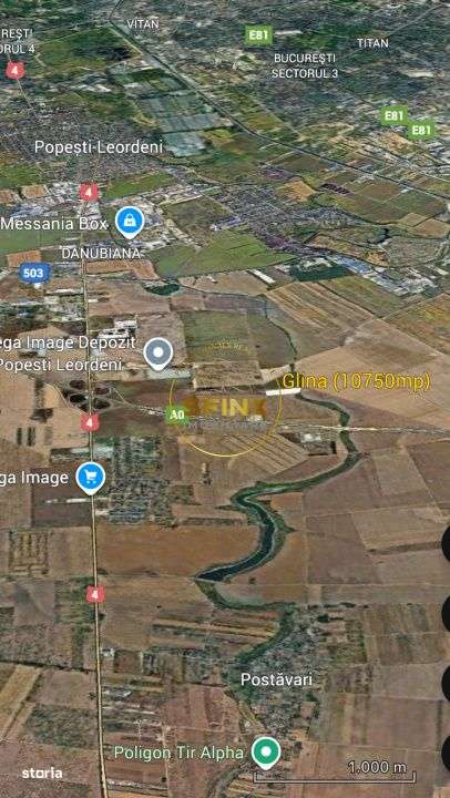 Teren intravilan Glina, Ilfov – 10750 mp, langa depozitele Megaimage - Imagine principală: 4/12