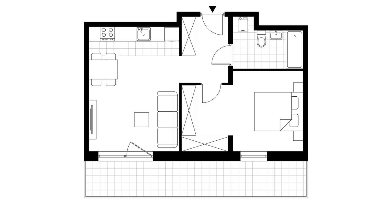2-pokojowe mieszkanie 42m2 + taras Bez Pośredników - Pełny obrazek: 3/8