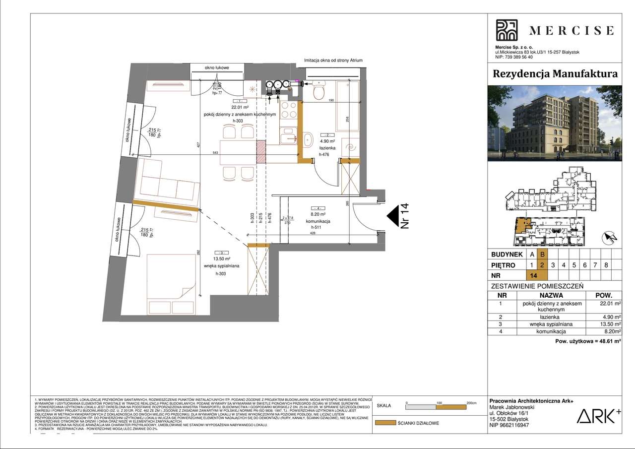 Rezydencja Manufaktura | Loft 2-pok. | B14 - Pełny obrazek: 2/16
