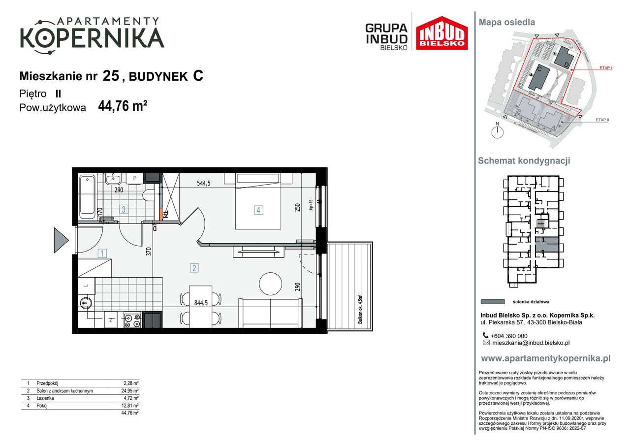 Apartamenty Kopernika | mieszkanie 2-pok. | C_25 - Pełny obrazek: 3/8