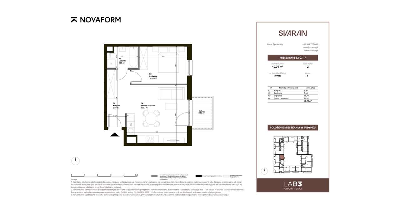 REZERWACJA Svaran | mieszkanie 2-pokojowe | B2.C.1.7 - Pełny obrazek: 2/7