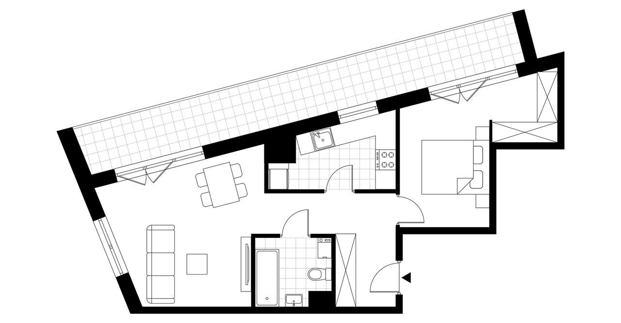 2-pokojowe mieszkanie 53m2 + loggia - Pełny obrazek: 3/8