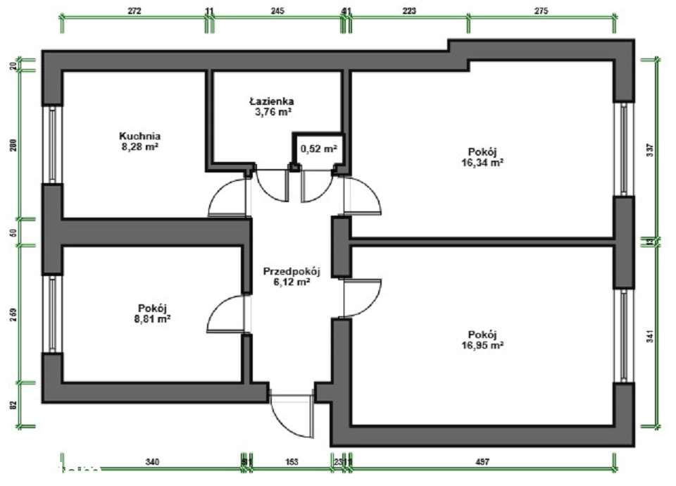 Kamienica, wys. 290 cm, lokal z KW-16