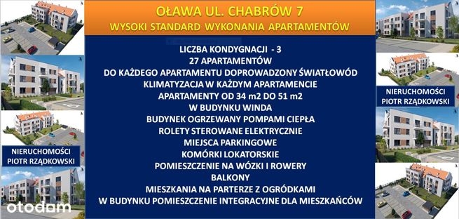 Oława mieszkanie z ogródkiem-parter-36,87m2CHABRÓW