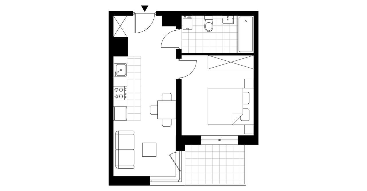 2-pokojowe mieszkanie 33m2 + balkon - Pełny obrazek: 4/9