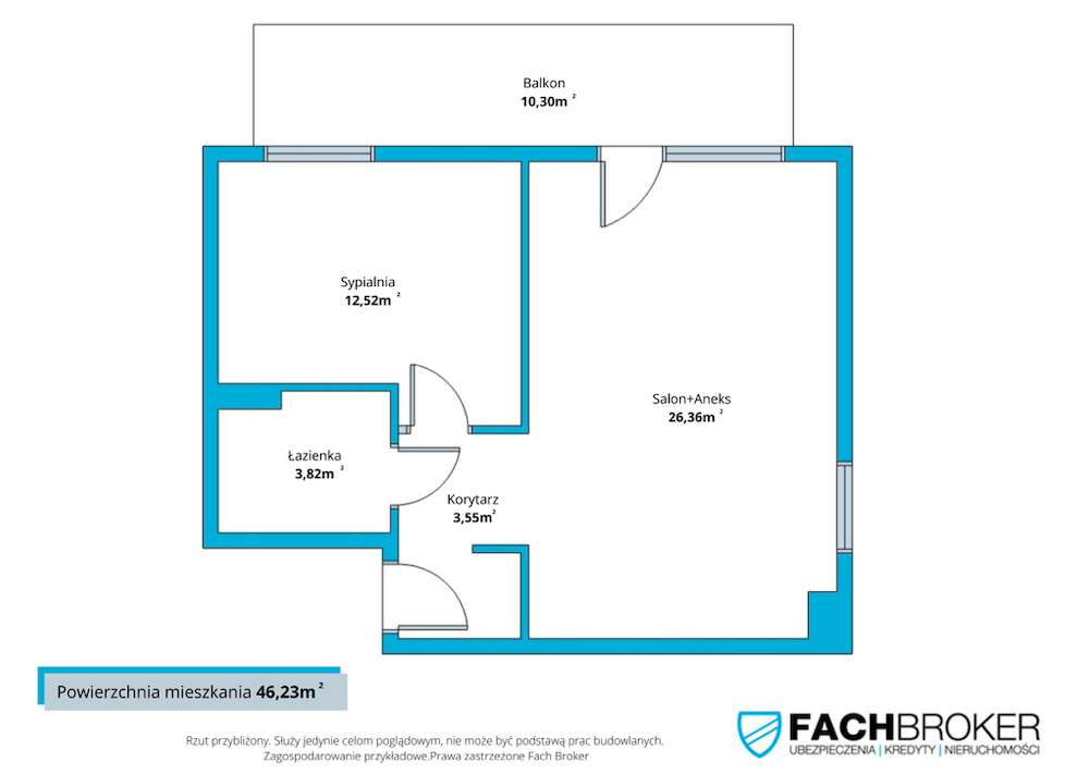 Mieszkanie, 46,23 m², Gdańsk-2
