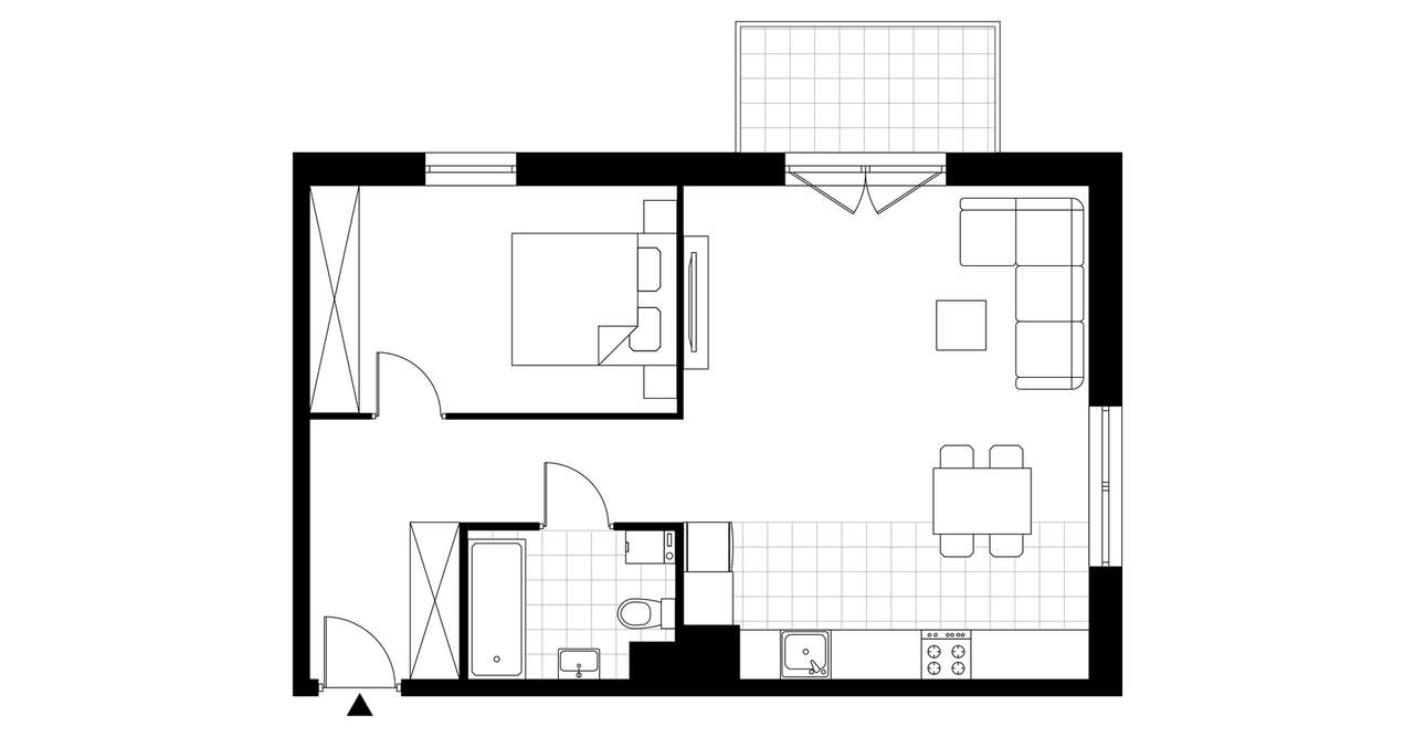 2-pokojowe mieszkanie 53m2 + balkon Bezpośrednio - Pełny obrazek: 3/8