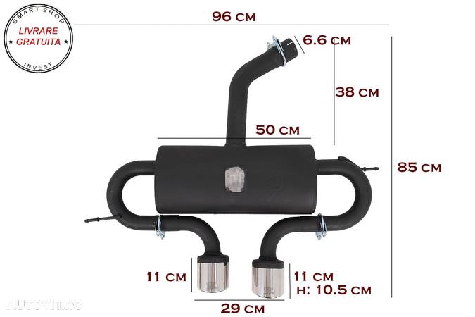 Prelungire Bara Spate cu Sistem de evacuare si Stopuri LED VW Golf 5 V (2003-2007)- livrare gratuita - 13