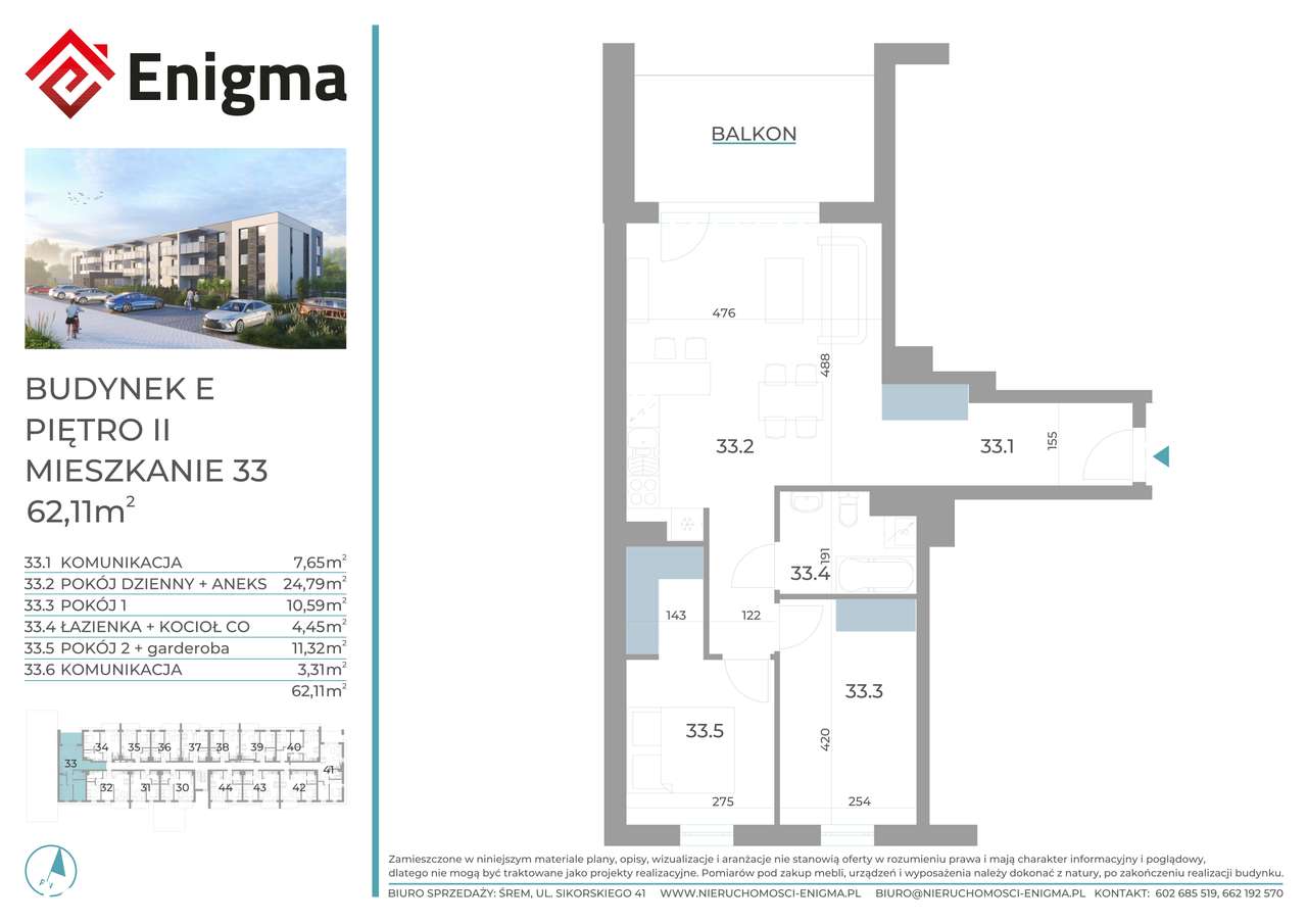 PSARSKIE - ul. Hebanowa 5/33 - 62,11 m2 - II PIĘTRO-6