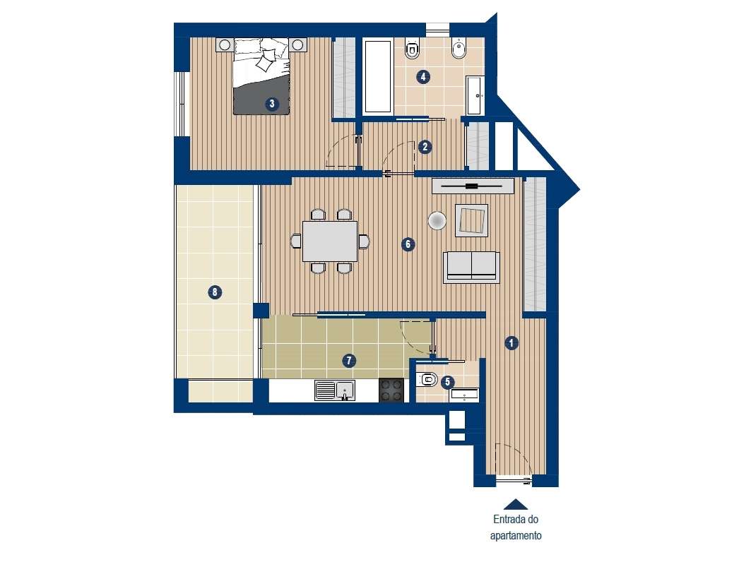 Apartamento T1, Praia da Rocha, Algarve - Grande imagem: 2/7