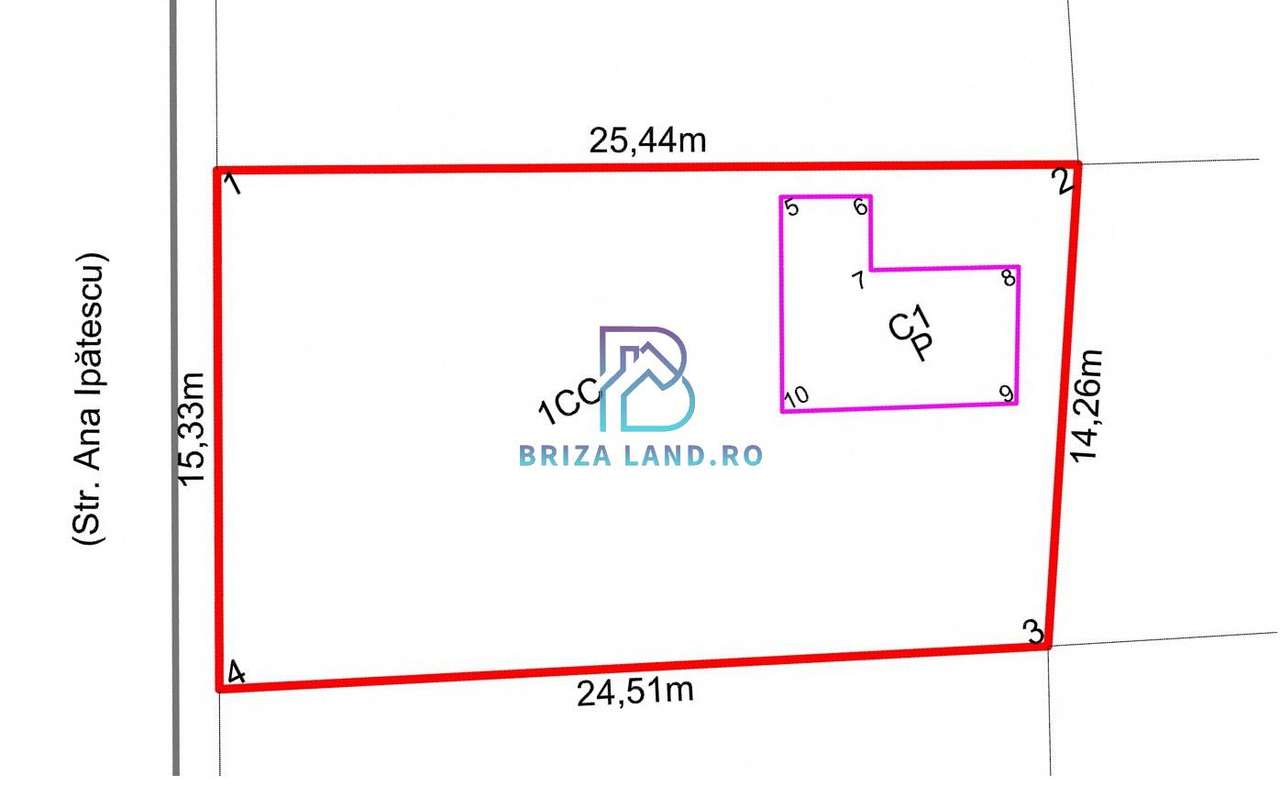 oras Chitila, cartier Remat, teren 369mp, d=15.3m - Imagine principală: 5/5
