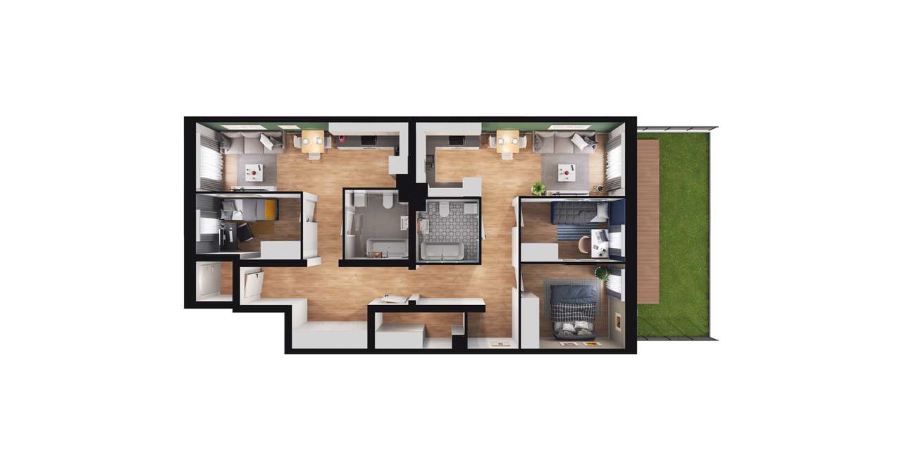 5-pokojowe mieszkanie 89m2 + ogródek Bezpośrednio - Pełny obrazek: 2/8