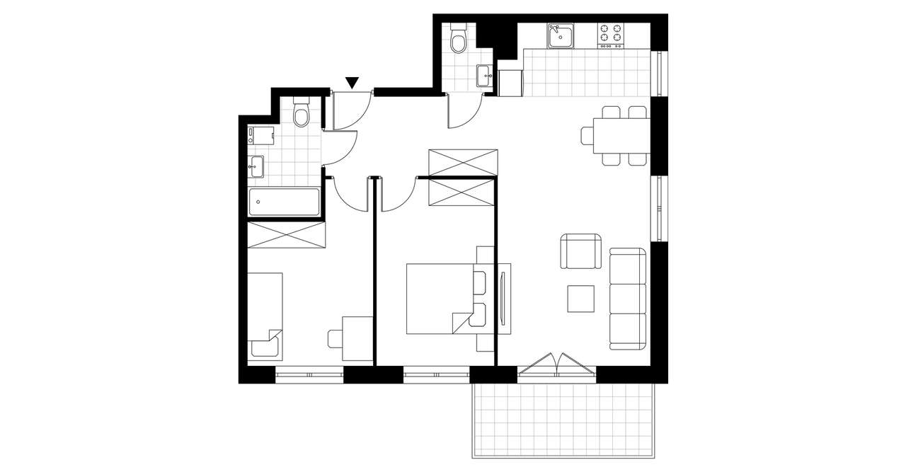 3-pokojowe mieszkanie 63m2 + balkon - Pełny obrazek: 3/7
