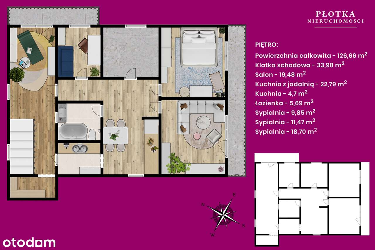 Pół domu, 6 pokoi z ogrodem w Kiekrzu, osobny garaż 3,5km do jeziora-18