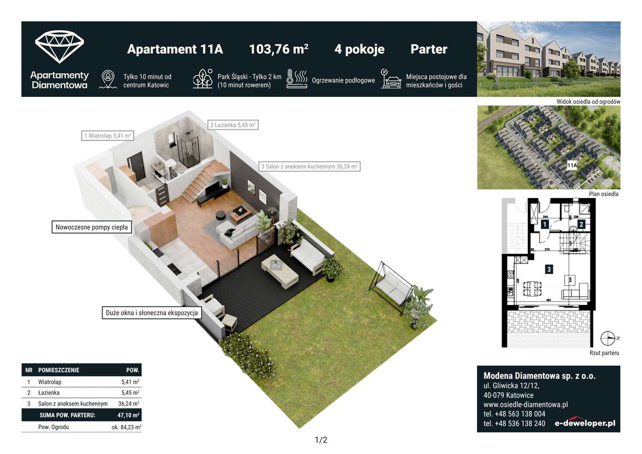 4-pokojowe mieszkanie 103m2 + ogródek Bez Prowizji - Pełny obrazek: 2/7