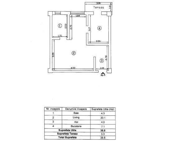 INTABULAT! Apart. 1 camera Pacurari - Valea Lupului 40mp + Parcare - Imagine principală: 2/8