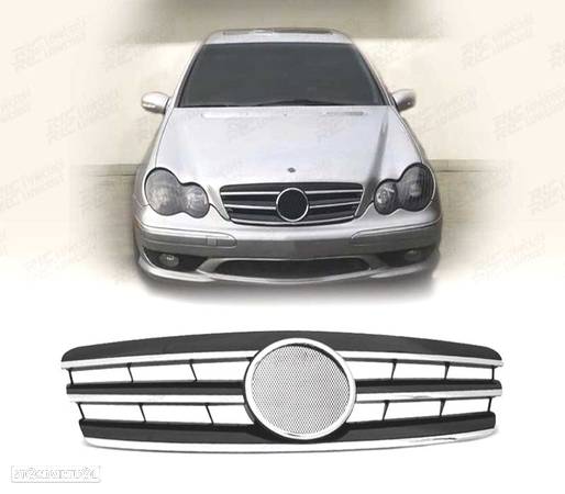 GRELHA PARA MERCEDES C W203 00-07 SPORTLOOK CROMADA PRETA - 1