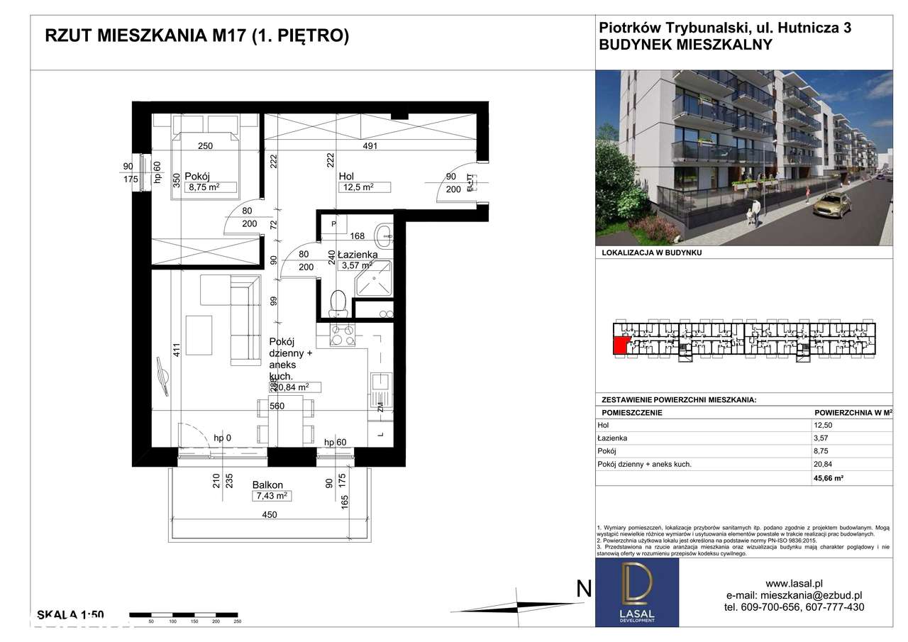 Hutnicza 3 | mieszkanie 2-pok. | 17 - Pełny obrazek: 2/7