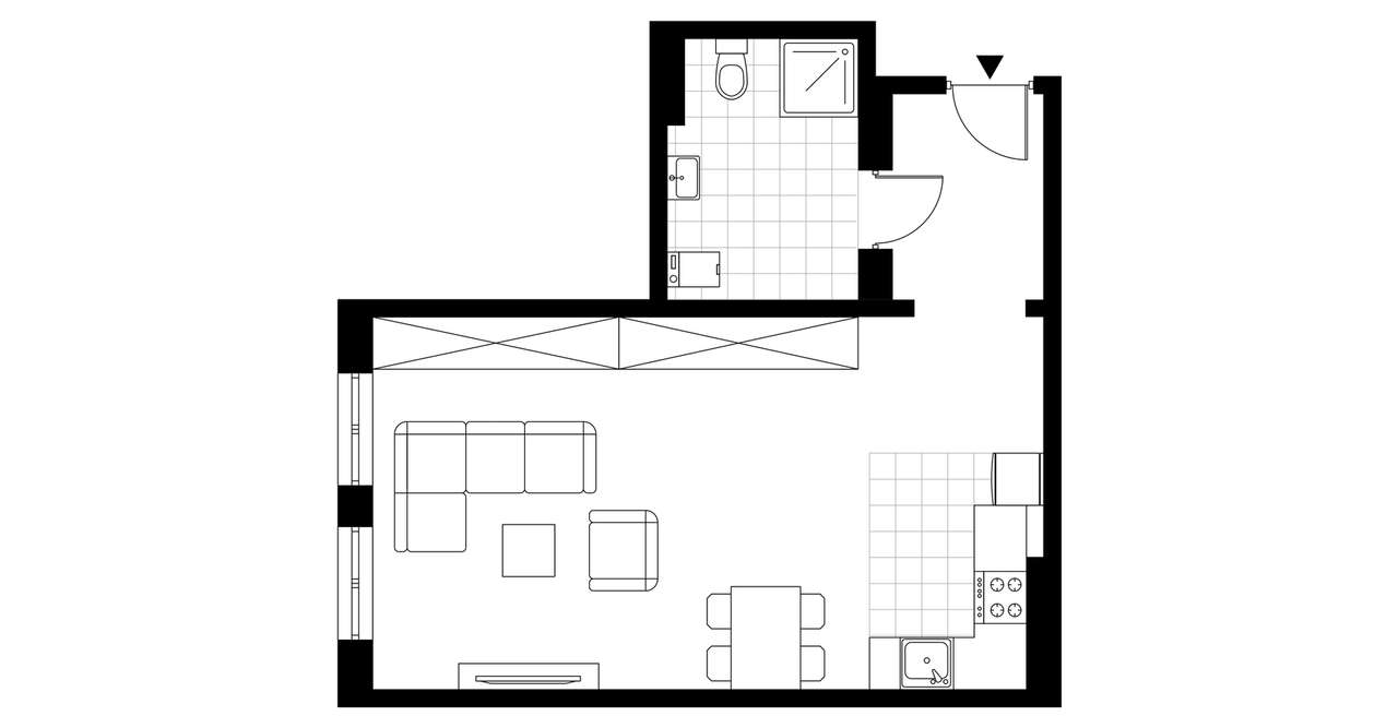 1-pokojowe mieszkanie 42m2 Bez Pośredników - Pełny obrazek: 4/9