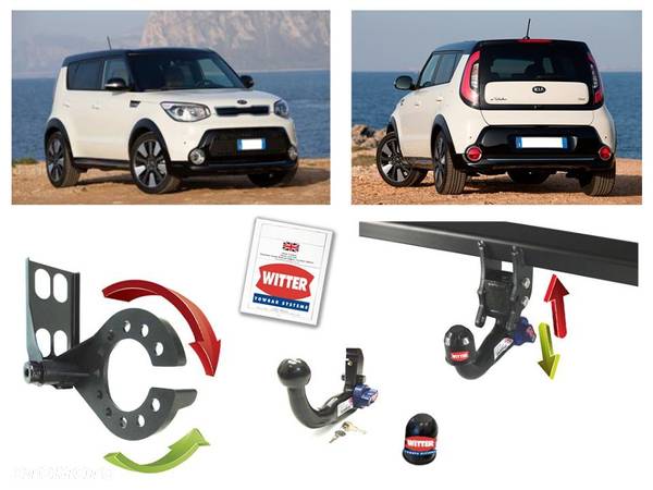 Holowniczy Westfalia Witter  Wypinany Pionowo Vertical  do Kia Soul 2 II od 21014 do 2016 AUTOMAT - 1