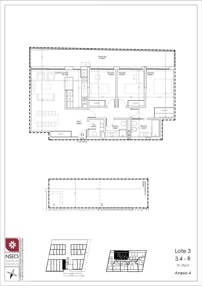 Apartamento T3 novo com lugar duplo de garagem na Madalena.-17