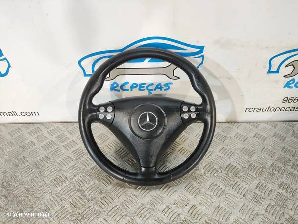 VOLANTE GUIADOR COMPLETO MERCEDES SLK R171 PELE MULTIFUNÇÕES AIRBAG ORIGINAL - 2