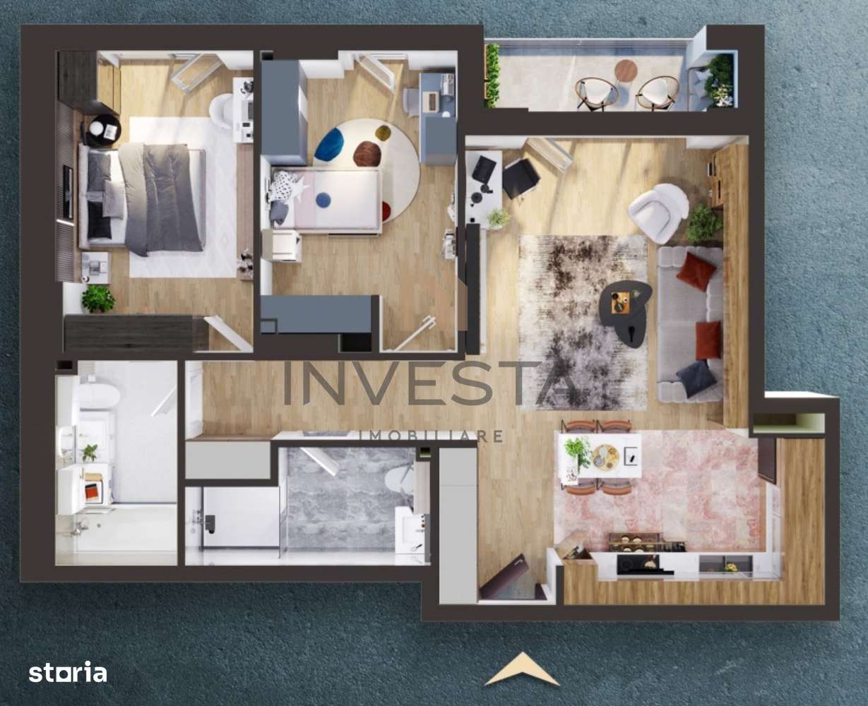 Apartament cu 3 camere in Iris - Ansamblu Exclusivist, imobil nZEB - Imagine principală: 2/7