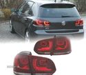 FAROLINS TRASEIROS LED PARA VOLKSWAGEN VW GOLF 6 MK VI 08-12 VERMELHO BRANCO - 1