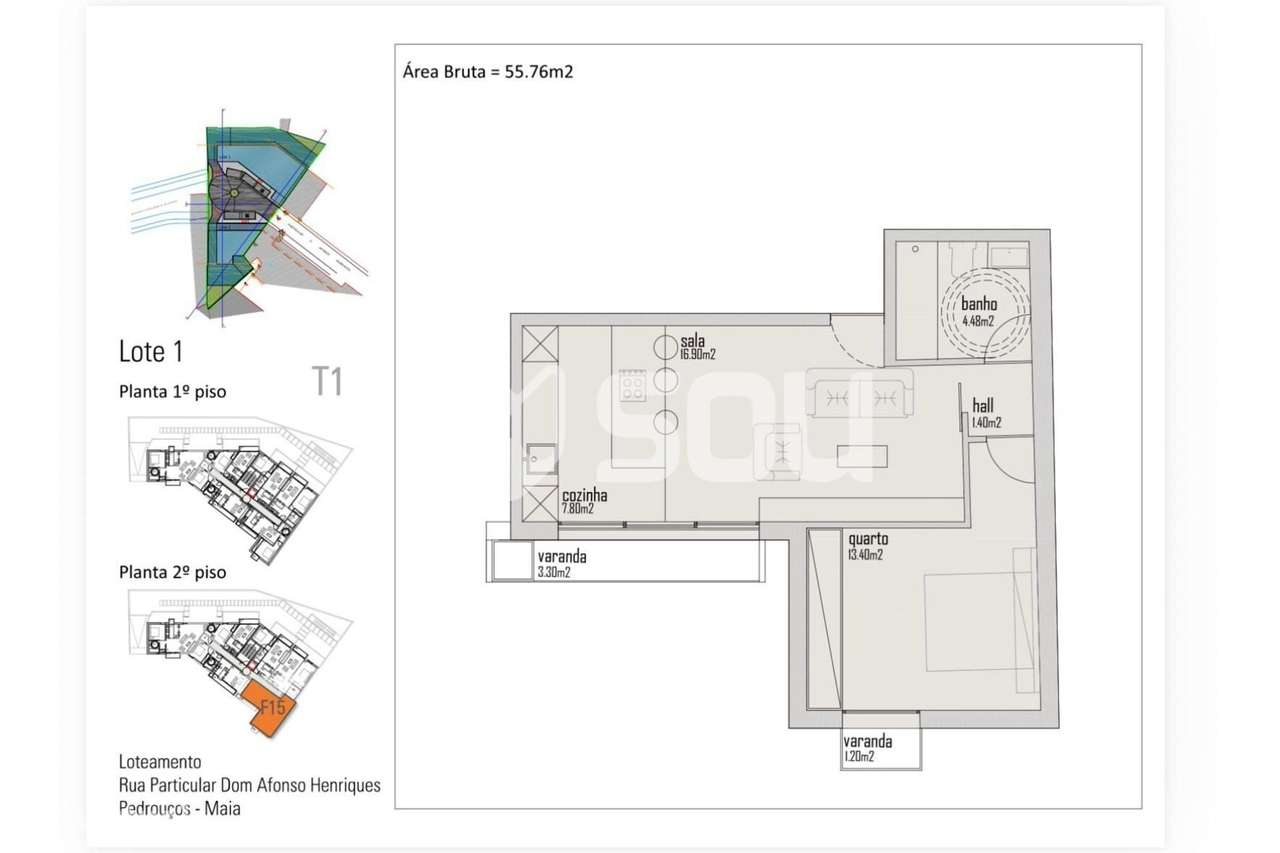 Apartamento T1 - Campus Prestige - Pedrouços, Maia. - Grande imagem: 4/5