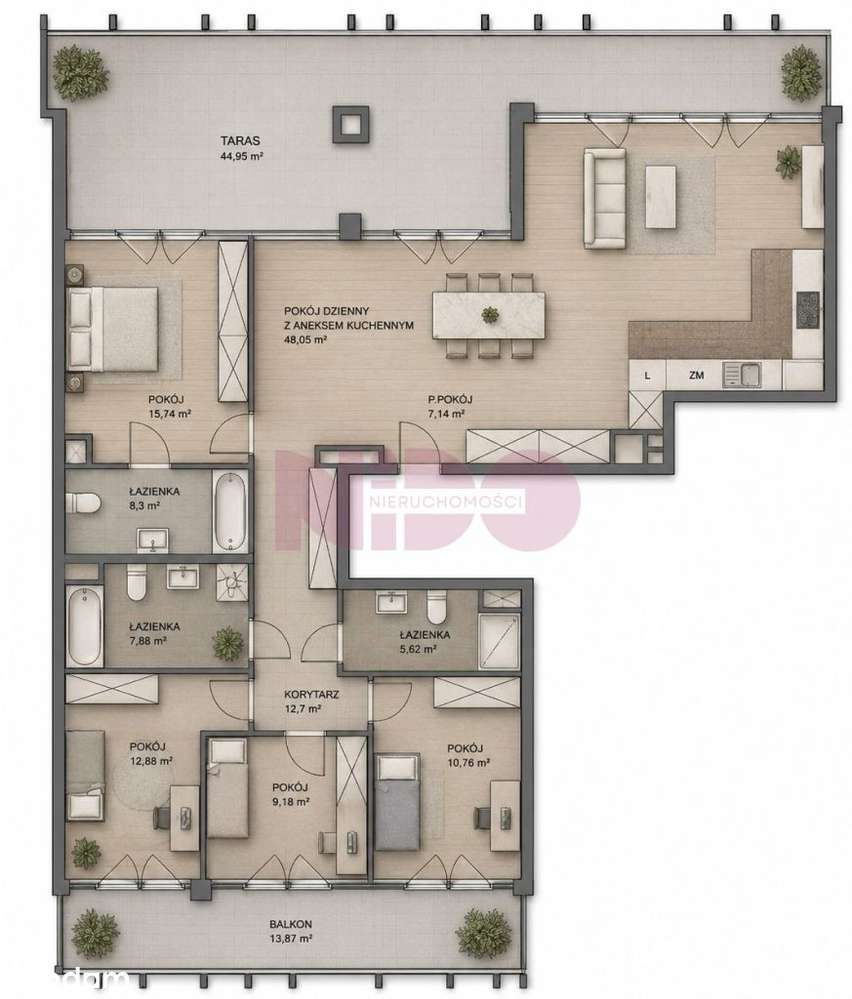 Taras 45 m² + balkon | duża strefa dzienna | wyjątkowy układ-1