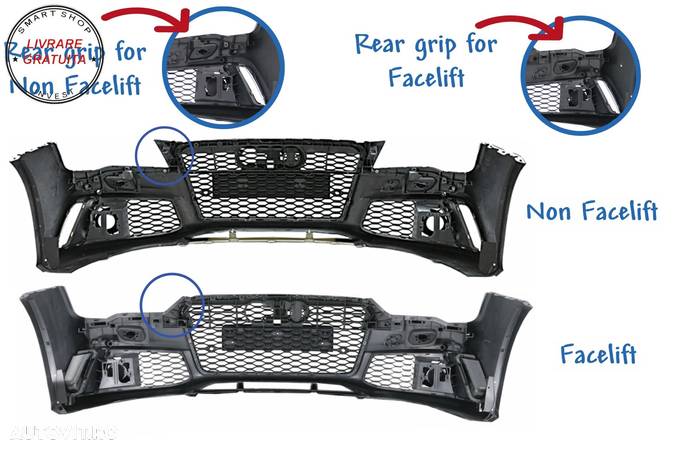 Bara Fata Audi A7 4G (2010-2014) RS7 Design cu Grile- livrare gratuita - 11