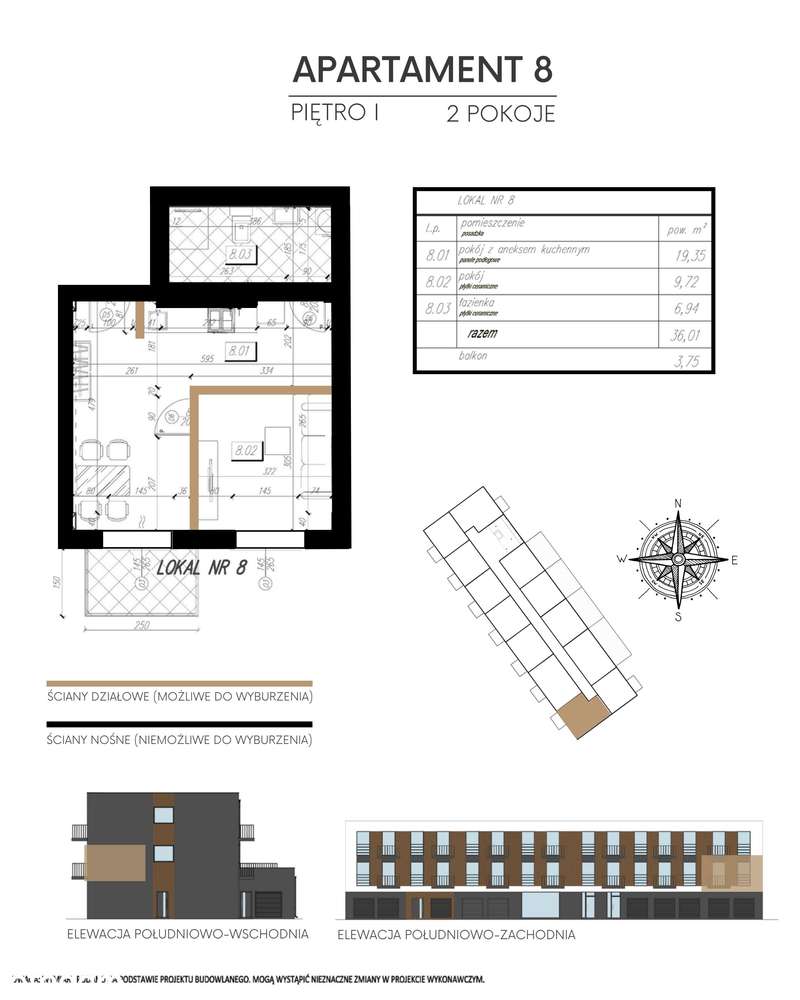 2-pokojowe mieszkanie 36m2 + balkon Bezpośrednio - Pełny obrazek: 2/6