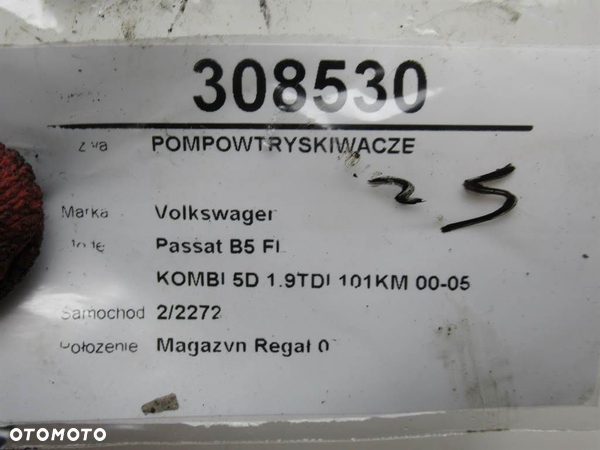 POMPOWTRYSKIWACZE VW PASSAT B5.5 Variant (3B6) 2000 - 2005 1.9 TDI 74 kW [101 KM] olej napędowy - 13