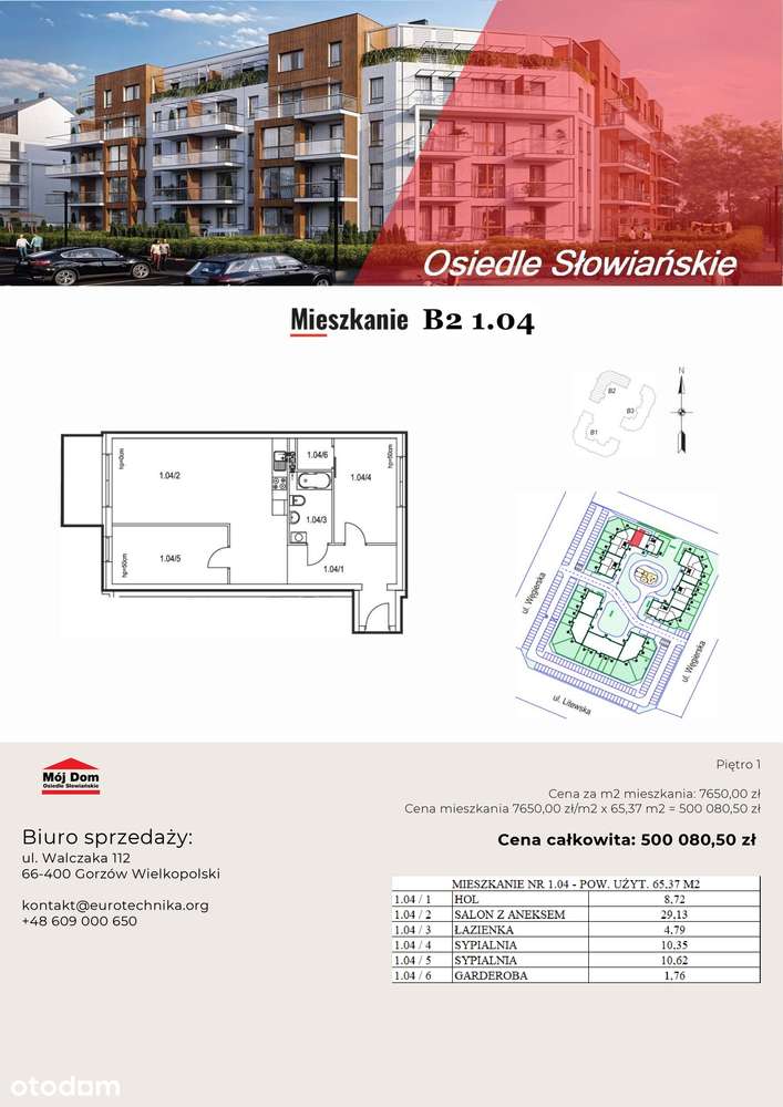 Nowoczesne mieszkanie - 65m2, B2 1.04 - Pełny obrazek: 2/8