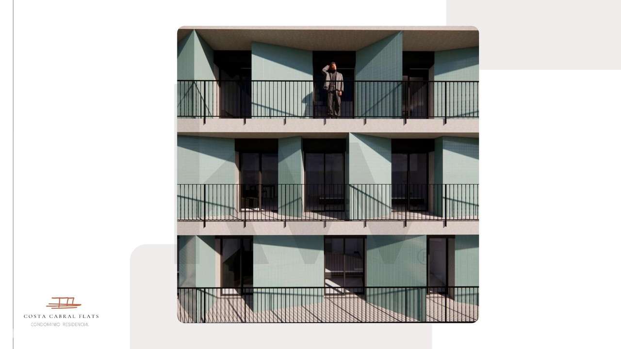 T1 com lugar de garagem e varanda, localizado no 3º andar - Costa Cabr - Grande imagem: 2/3