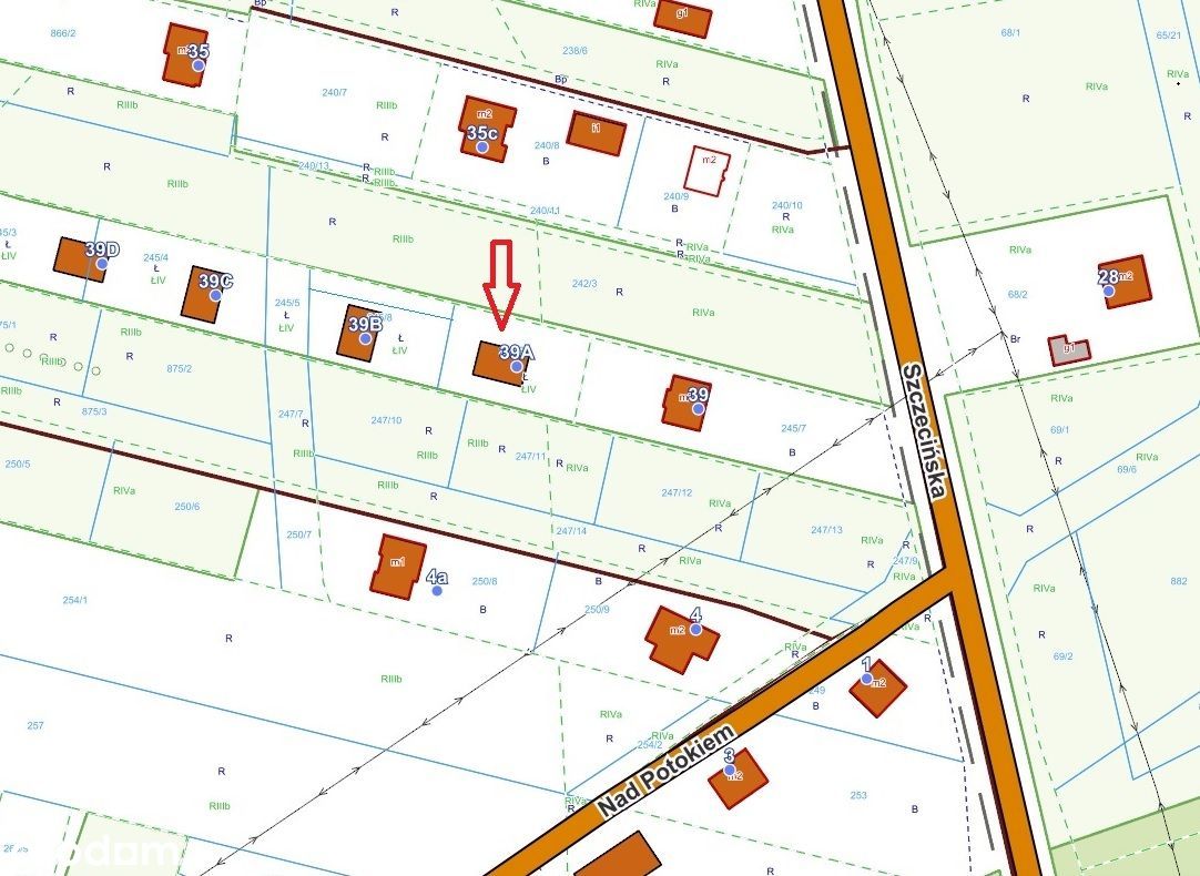 Działka, ul Szczecińska 39A, 719m2, z pozwolniem