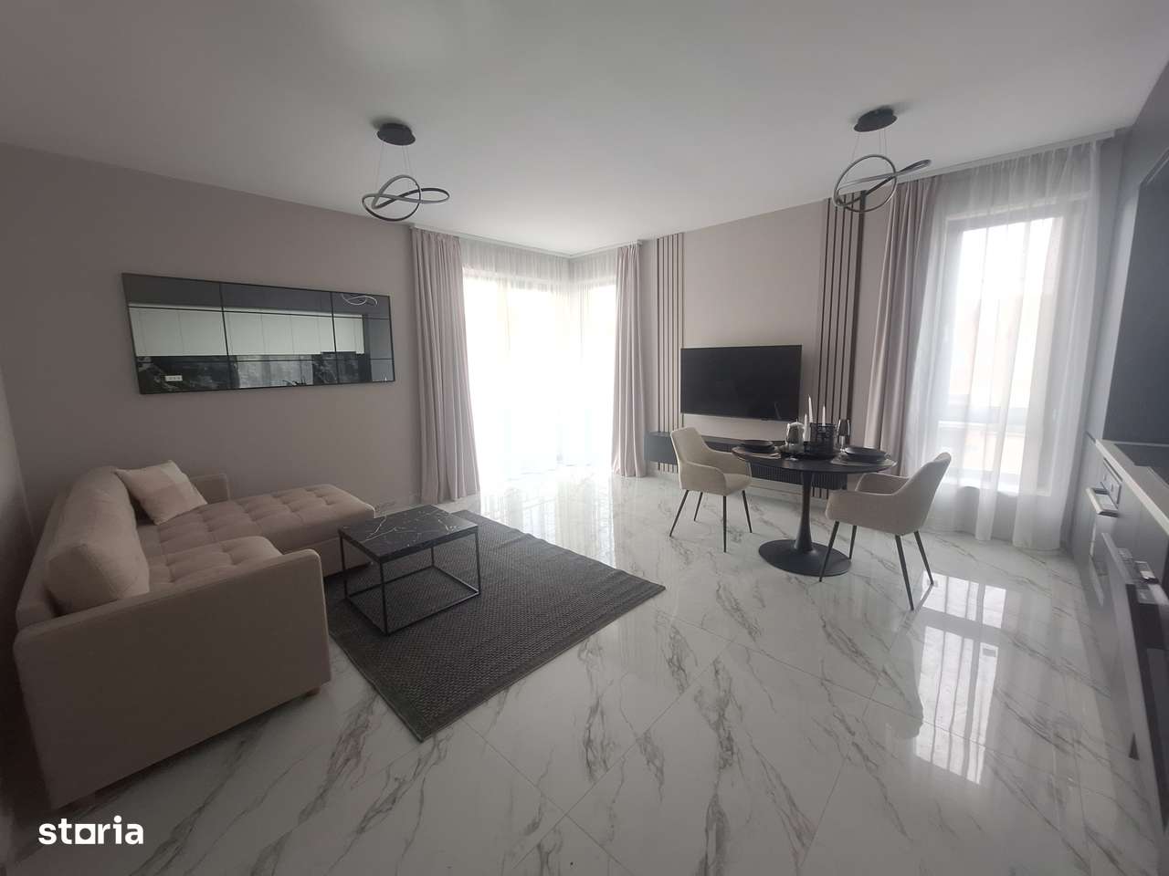 Apartament nou, 2 camere, 50 mp utili, etaj 1, mobilat si utilat - Gir — fotografia 1