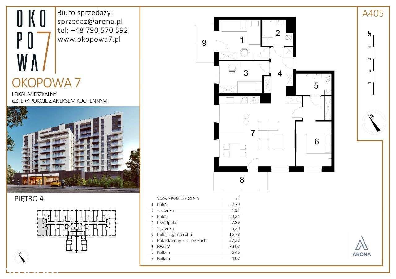 OKOPOWA 7- cztery pokoje , dwa balkony *** - Pełny obrazek: 2/13