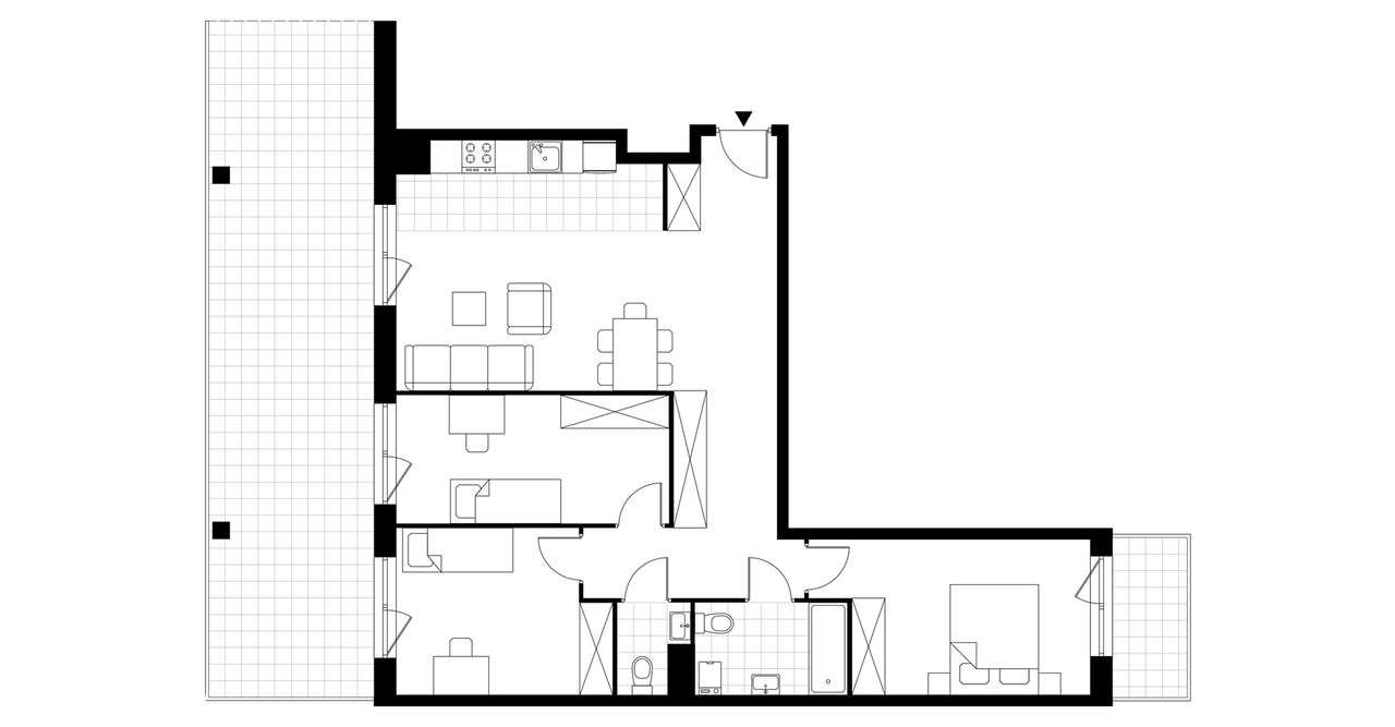 4-pokojowe mieszkanie 79m2 + 2 tarasy - Pełny obrazek: 3/8