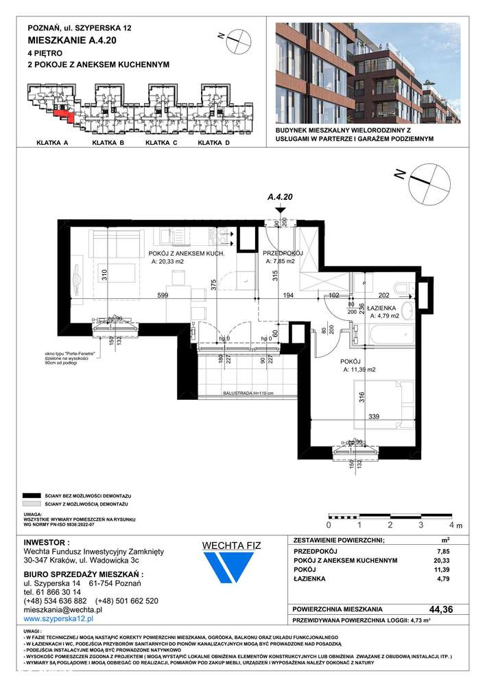 2-pokojowe mieszkanie 44m2 + loggia Bezpośrednio - Pełny obrazek: 2/7