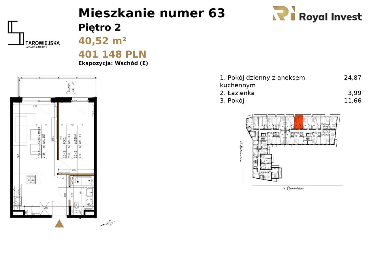 Mieszkanie M63 Apartamenty Starowiejska, Andrychów - Pełny obrazek: 3/8