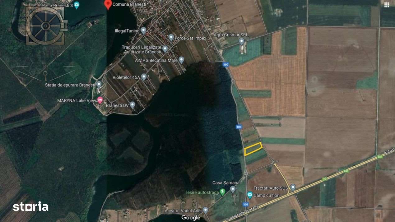 Teren 1016 Mp Acces Autostrada Soarelui - Branesti Ilfov- - Imagine principală: 4/6